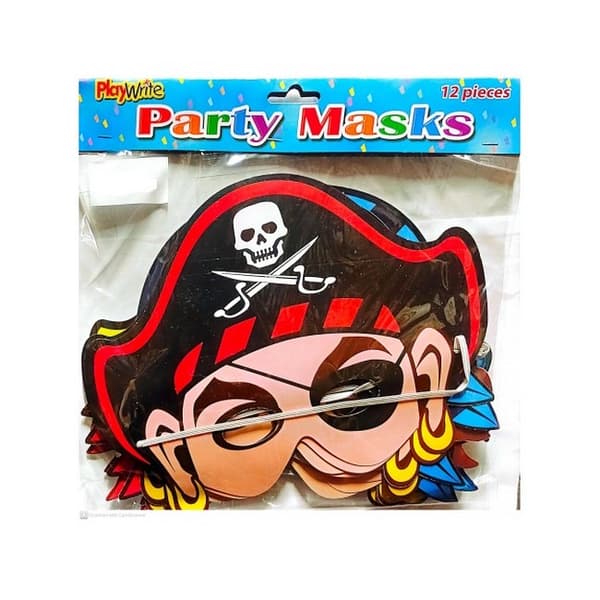 Playwrite Pirate Party Mask (Pack of 12) Multicoloured One Size