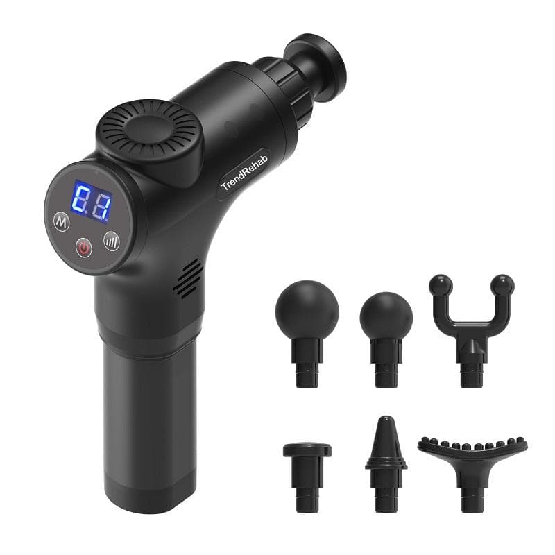 Massagepistol med 6 munstycken slag & pulseringsprogram