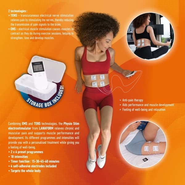 Physio Stim – TENS och EMS Muskelstimulator Smärtlindring och Muskelåterhämtning