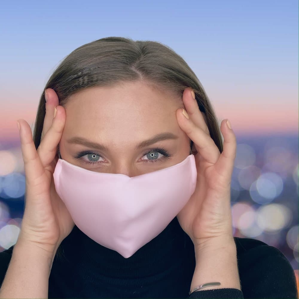 Vaskbar Pink stofmaske LUXUS MODEL