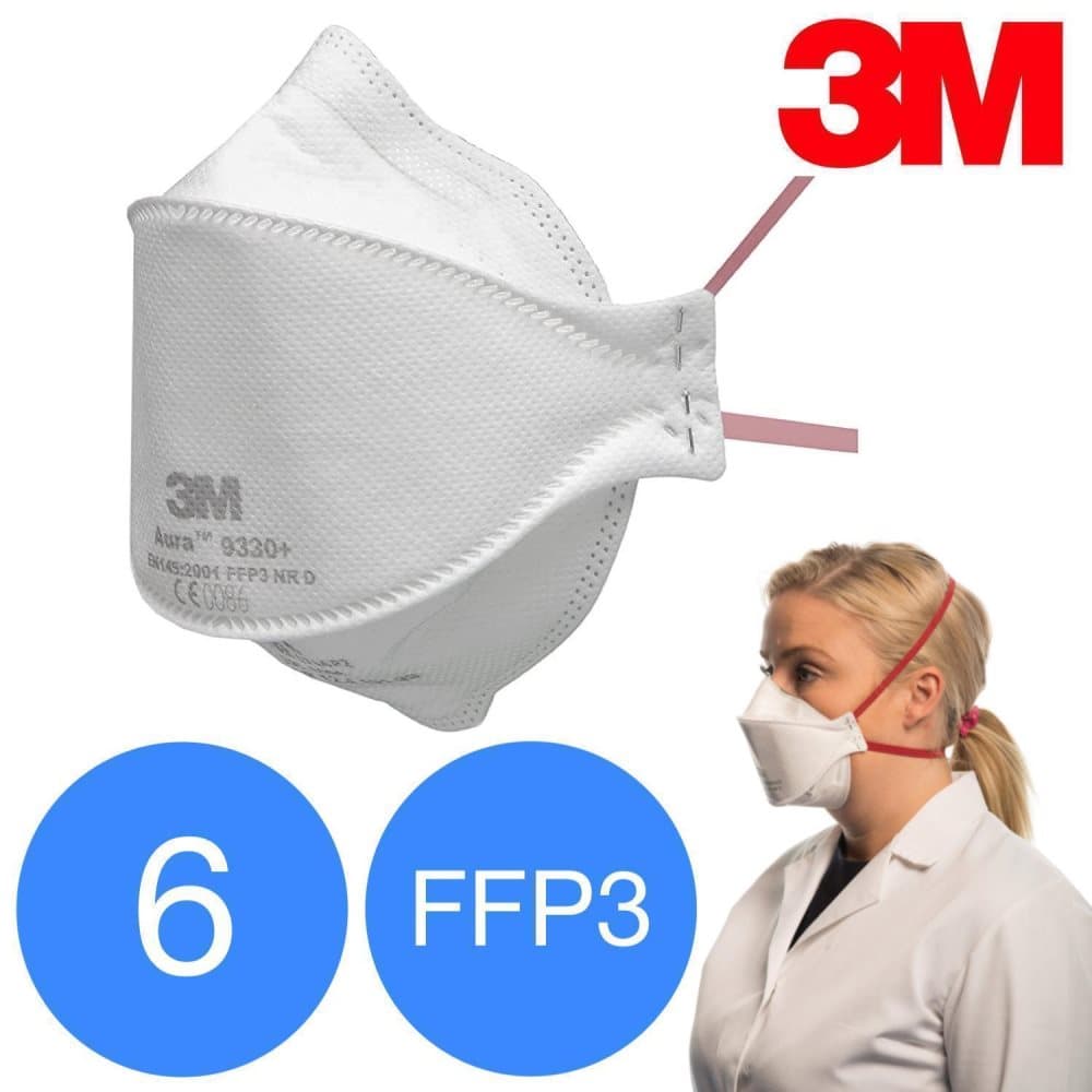 6 x CE FFP3 beskyttelsesmaske / åndedrætsværn / mundskærm mundbind Ansigtsmaske