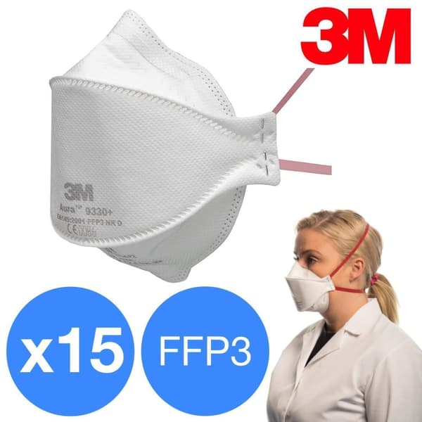 15 x CE FFP3 Suojaava naamio / Hengityksensuojaus / hengityssuojain Suusuoja