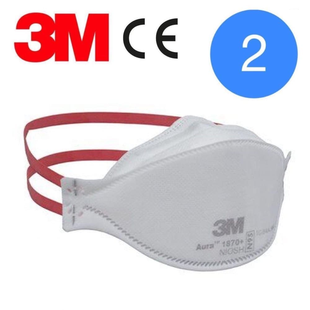 2x CE NR D 3M 1870+ Skyddsmask Andningsskydd Munskydd