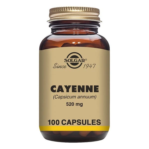 Cayenne (Capsicumannuum) Solgar 520 mg (100 Kapslar)