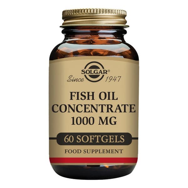 Koncentrerad fiskolja Solgar 1000 mg (60 Kapslar)