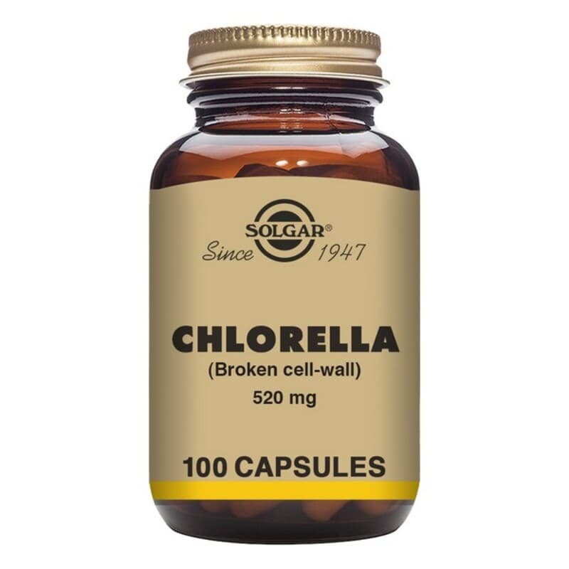 Chlorella (trasig cellvägg) Solgar 520 mg (100 Kapslar)