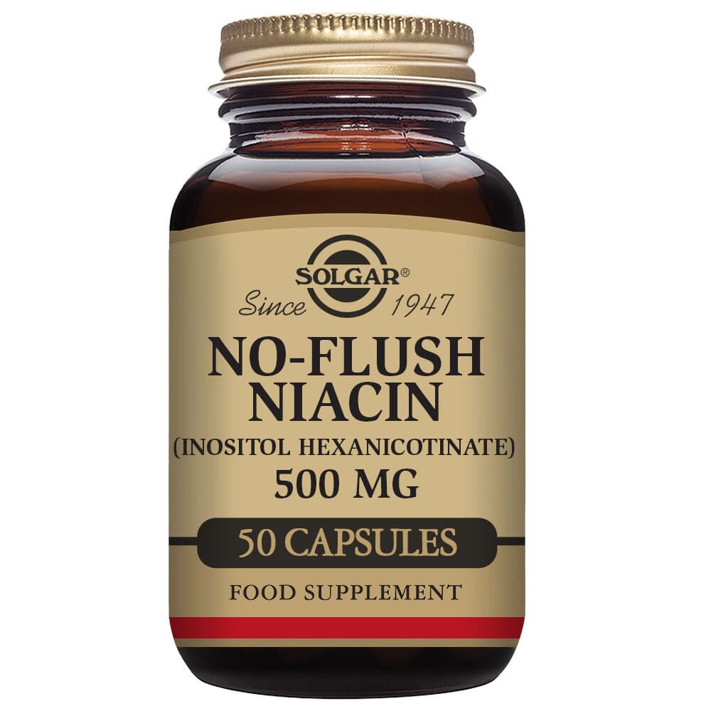 No-spolning Niacin Solgar 500 mg (50 Kapslar)