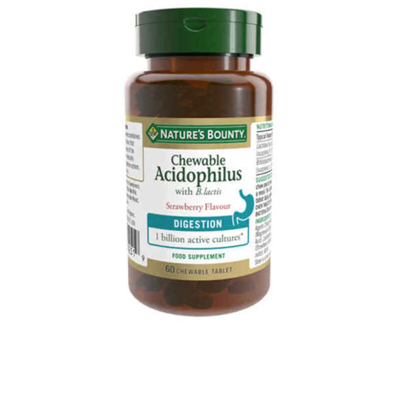 Kosttillskott Acidophilus Nature's Bounty Jordgubbe 60 Kapslar