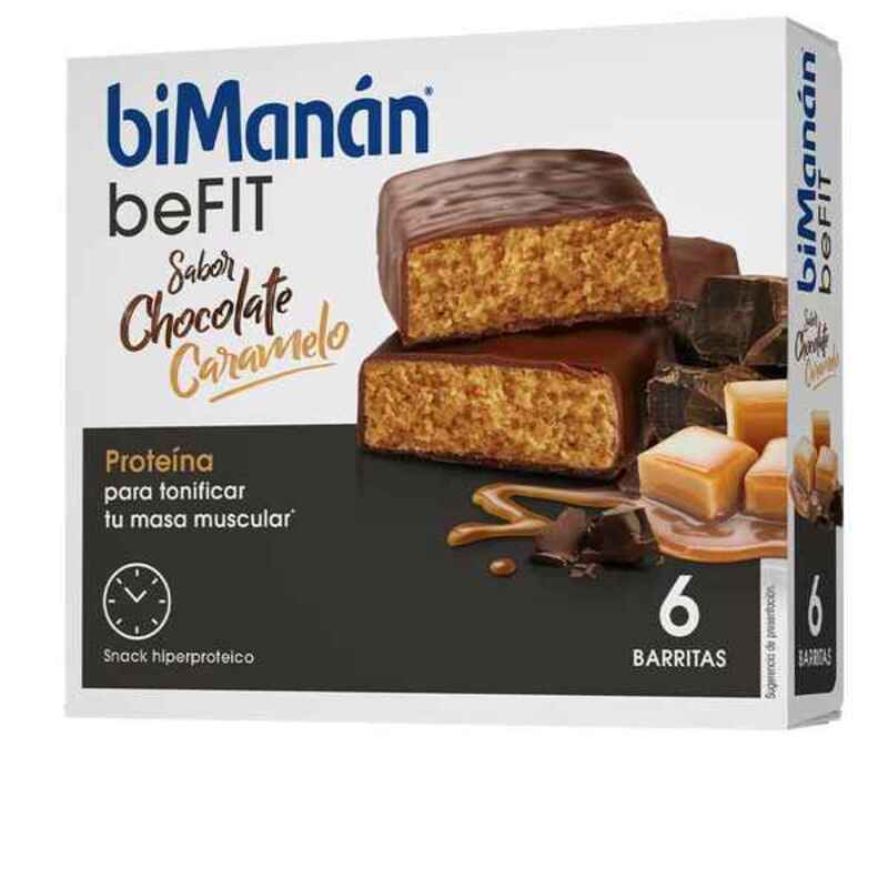 Organisk bar Bimanan Be Fit Choklad Karamellfärgat Kosttillskott för matsmältning (6 uds)