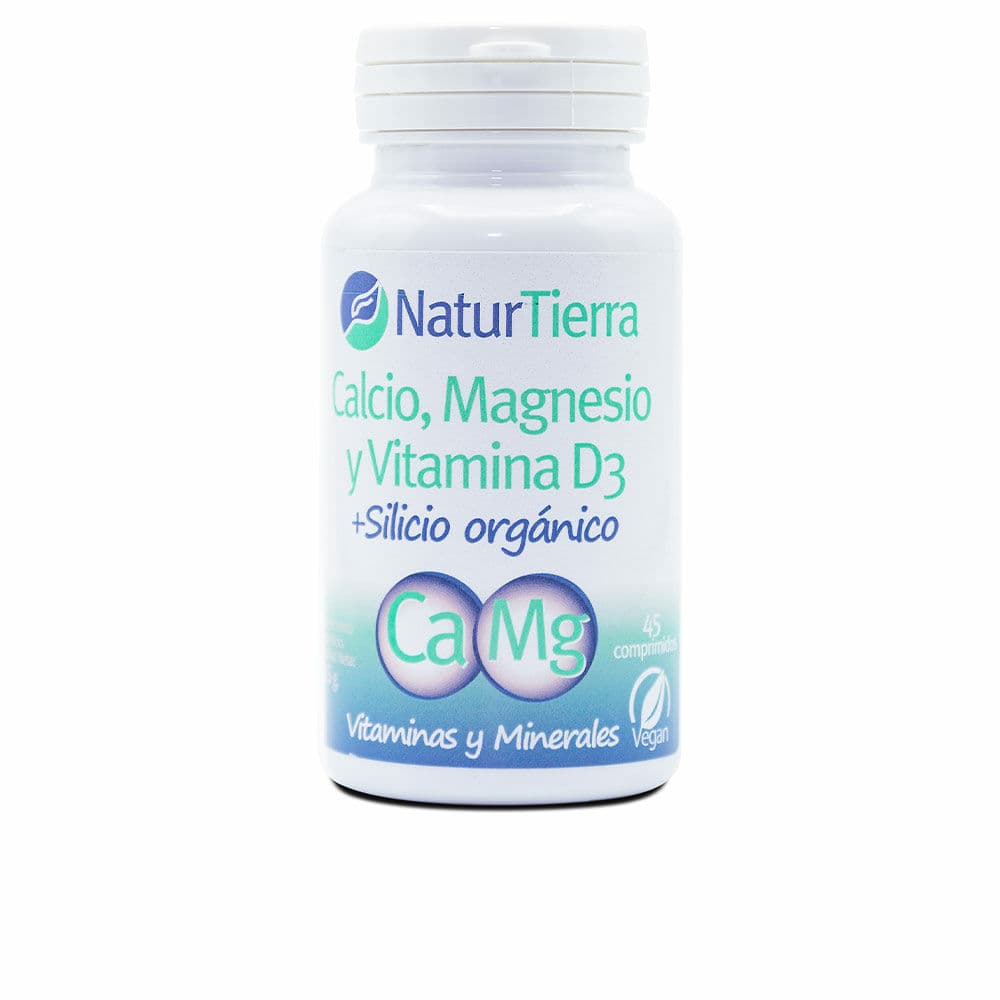 Kosttillskott Naturtierra Kiseldioxid Magnesium Kalcium Vitamin D3 (fiskleverolja och kolekalciferol (45 uds)
