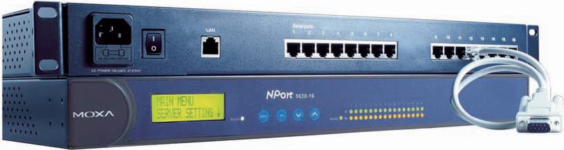 Moxa NPort 5610 serieportsserver, 16 porte, RS-232, 19", 1U