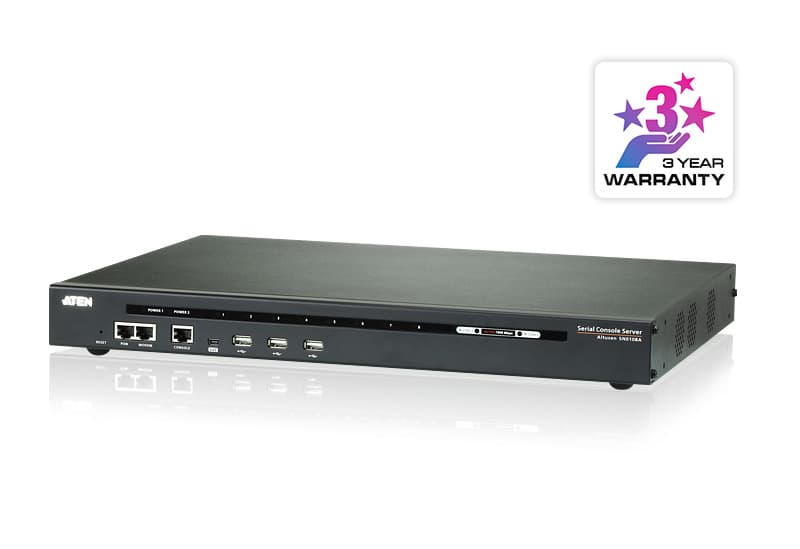 ATEN SN0108A 8-Port Serial Console Server, Dual Power/LAN