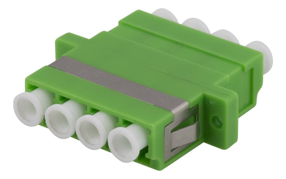 Snap-in fiber mating sleeve, 4xLC-LC, Single mode, duplex, gre