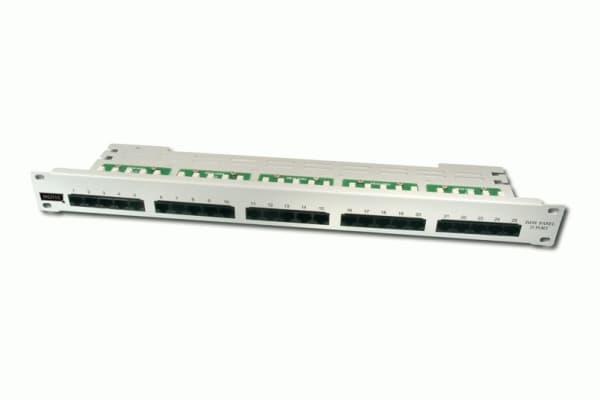 DIGITUS CAT 3 ISDN - Koblingspanel - rackmonterbar - CAT 3 - RJ-45 X 25 - grå, RAL 7035 - 1U - 19"