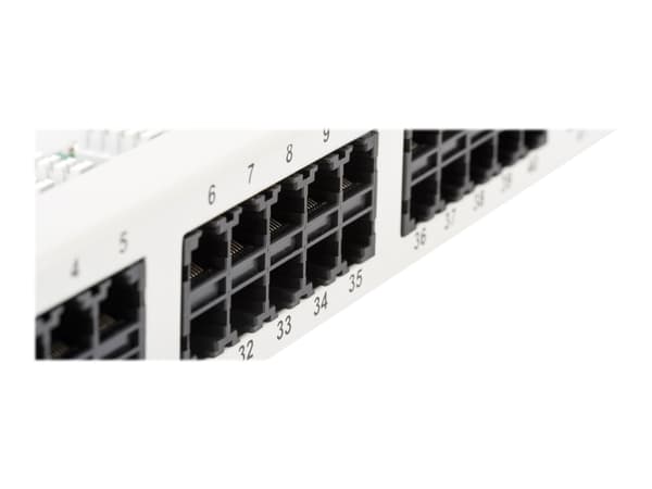 DIGITUS CAT 3 ISDN - Patch-panel - rackmontering - CAT 3 - RJ-45 X 50 - grå, RAL 7035 - 1U - 19"