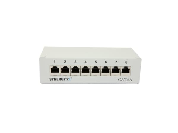 Patch Panel 8xTP CAT6A 500Mhz Aufputz Lichtgrau LSA Synergy 21 Grå