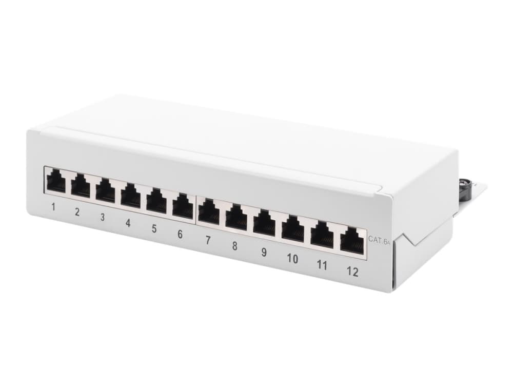 DIGITUS Professional DN-91612SD-EA-G - Patch-panel - på bord - RJ-45 X 12 - grå, RAL 7035