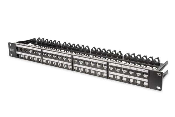 DIGITUS Professional DN-91424 - Koblingspanel - CAT 6a - STP - svart, RAL 9005 - 1U - 19" - 48 porter