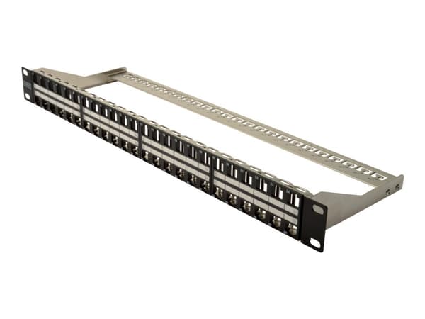 DIGITUS Professional DN-91424 - Koblingspanel - CAT 6a - STP - svart, RAL 9005 - 1U - 19" - 48 porter Sort
