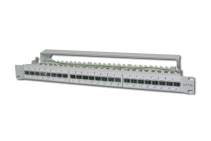 Digitus DN-91624S-EA, Gigabitti Ethernet, Cat6a, Harmaa, Telinekiinnitys, 1U, 1,5 mm