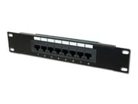 DIGITUS Professional DN-91508U - Koblingspanel - CAT 5e - UTP - RJ-45 X 8 - 1U - 10"