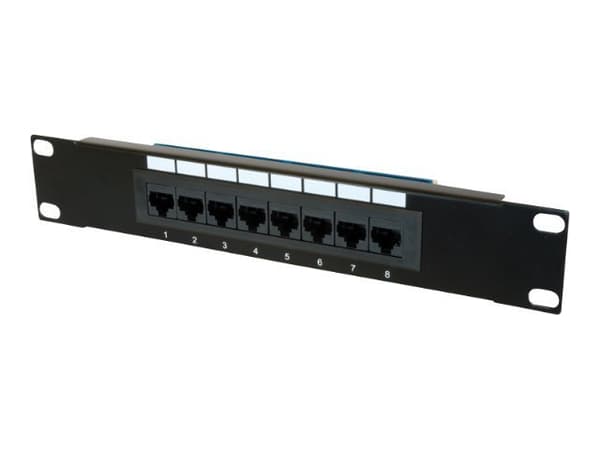DIGITUS Professional DN-91508U - Koblingspanel - CAT 5e - UTP - RJ-45 X 8 - 1U - 10" Sort