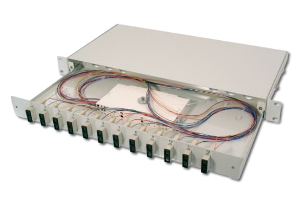 DIGITUS Professional DN-96321/3 - Spleiseboks for fiberoptikk - SC Duplex MM X 12 - grå, RAL 7035 - 1U - 19"