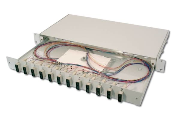 DIGITUS Professional DN-96321/3 - Spleiseboks for fiberoptikk - SC Duplex MM X 12 - grå, RAL 7035 - 1U - 19"