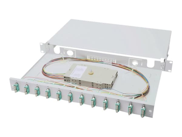 DIGITUS Professional DN-96321/3 - Spleiseboks for fiberoptikk - SC Duplex MM X 12 - grå, RAL 7035 - 1U - 19"