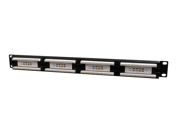 Gembird NPP-C524CM-001 - Patchpanel med kabelstyring - CAT 5e - svart - 1U - 19" - 24 porter
