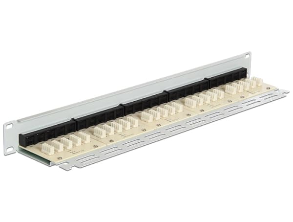 Delock - Patch-panel - CAT 3 - RJ-45 X 25 - ljusgrå, RAL 7035 - 1U - 19"