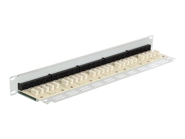 Delock - Patch-panel - CAT 3 - RJ-45 X 25 - ljusgrå, RAL 7035 - 1U - 19"
