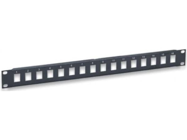 Intellinet Network Solutions Tomt 16-porters panel for Keystone-moduler 1U 19" svart (513593)