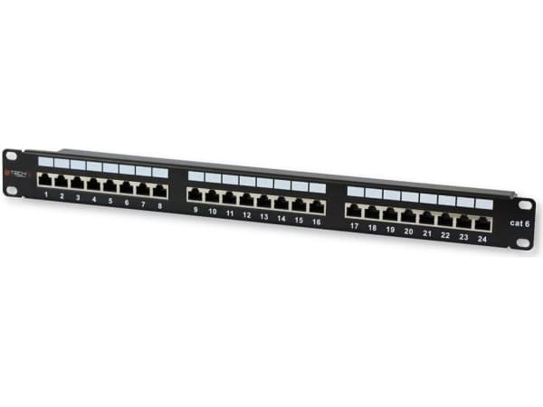 Techly 24 x RJ45 Cat.6, IEEE 802.3, IEEE 802.3ab, IEEE 802.3u, 10/100/1000Base-T(X), Snabb Ethernet, Gigabit Ethernet, 1000 Mbit/s, RJ-45, Guld
