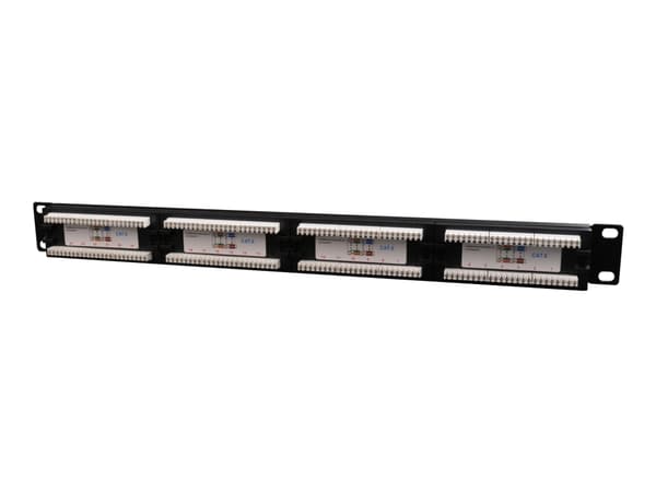 Gembird NPP-C624CM-001 - Manöverpanel med kabelhantering - CAT 6 - svart - 1U - 19" - 24 portar