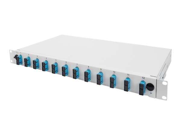 DIGITUS DN-96200-QL - Spleiseboks for fiberoptikk - grå, RAL 7035 - 1U - 19"