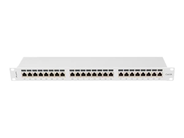 Lanberg PPSA-1024-S, Cat6a, F/UTP (FTP), Harmaa, ABS, Metalli, Telinekiinnitys, 1U