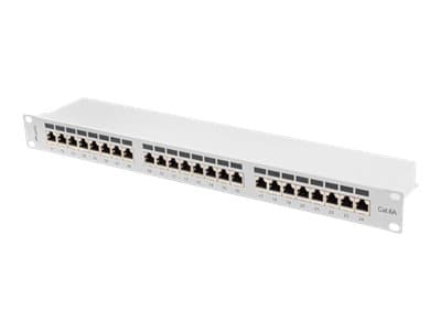 Lanberg PPSA-1024-S, Cat6a, F/UTP (FTP), Harmaa, ABS, Metalli, Telinekiinnitys, 1U