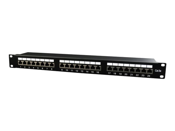 Gembird Cablexpert, Cat5e, Musta, Telinekiinnitys, 1U, EIA/TIA T568B/A, RoHS, ISO 9002, UL
