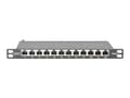 Miniatyrbilde 3 av 5: DIGITUS DN-91612S-SL-EA - Koblingspanel - veggmonterbar, rackmonterbar - CAT 6a - STP - RJ-45 X 12 - svart, RAL 9005 - 0.5U - 10"