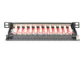 Miniatyrbilde 2 av 5: DIGITUS DN-91612S-SL-EA - Koblingspanel - veggmonterbar, rackmonterbar - CAT 6a - STP - RJ-45 X 12 - svart, RAL 9005 - 0.5U - 10"