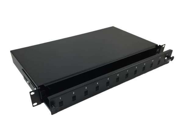 ALANTEC FOP-1U-12SCS-C - Fiberoptisk spleisningspanel - sort, RAL 9005 - 1U - 19" - 12 porter