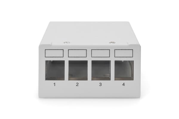 DIGITUS DN-93714 - Patch-panel - modular - väggmontering, rackmontering, på bord - skärmad - RJ-45 X 4 - ljusgrå, RAL 7035 - 1U - 10"