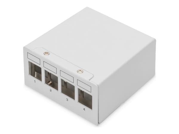 DIGITUS DN-93714 - Patch-panel - modular - väggmontering, rackmontering, på bord - skärmad - RJ-45 X 4 - ljusgrå, RAL 7035 - 1U - 10" Grå
