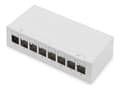 Miniatyrbilde 1 av 5: DIGITUS - Koblingspanel - modular - veggmonterbar, bordtopp - skjermet - RJ-45 X 8 - lysegrå, RAL 7035 - 1U - 10"