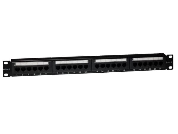 EMITERNET-panel 19" 24xRJ45 UTP cat.6 (1U) med hylla EMS/FA-652KR-248-C6