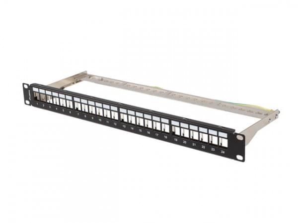 Lanberg LANBERG LANBERG Patch Panel Blank 24 Port 1U 19inch FTP Keystone-moduuleille Musta
