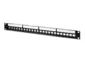 Miniatyrbild 2 av 5: Qoltec - Patch-panel - solid steel - rackmontering - UTP - RJ-45 X 24 - svart - 1U - 19"