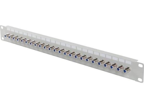 Lanberg - Koblingspanel - rackmonterbar - skjermet - F connector X 24 - RAL 7035, grå - 1U - 19"