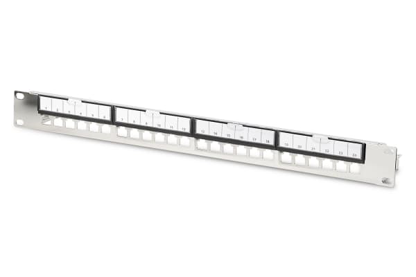 Digitus Modular patch panel, 24-port, RJ-45, Metallic, Galvanized steel, 1U, -20 - 70 °C, 560 mm Metallinen